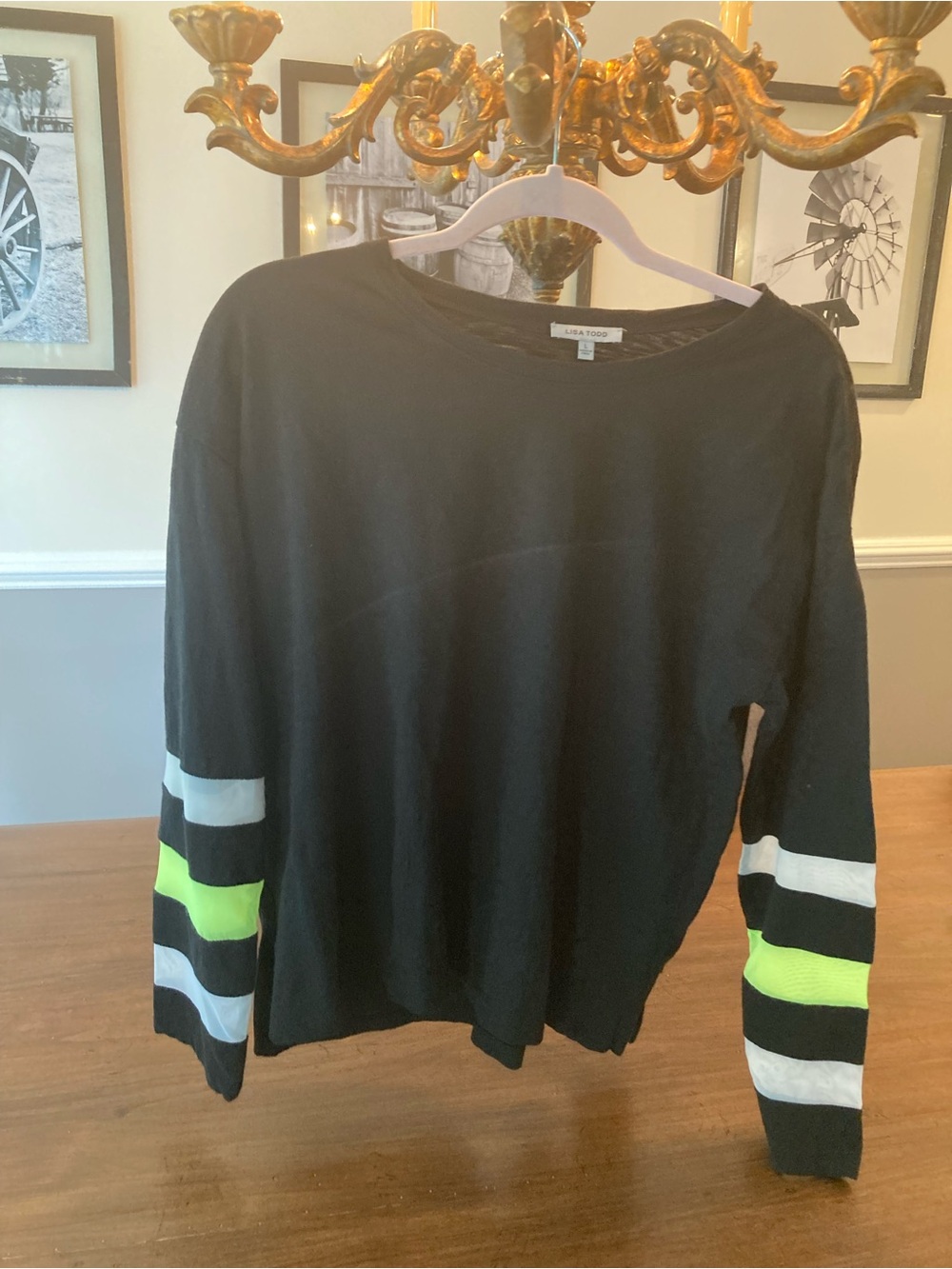 Lisa Todd Black Top with White Neck Tag